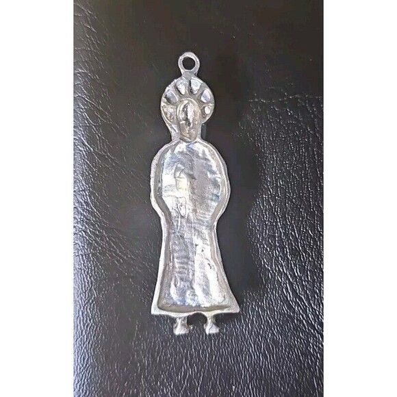 Santa Muerte Grim Reaper Santisima Muerte 925 Silver Pendant Charm Muerte Dije - Picture 2 of 9
